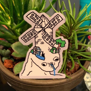 Brainlet Meme (Water Mill) Autocollant en vinyle (100% imperméable à l’eau)