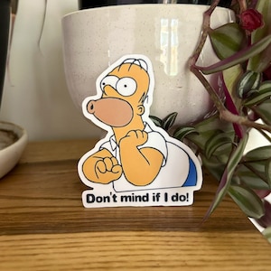 Pegatina de vinilo con el meme "No TV and No Beer" de Homero (100 % resistente al agua)