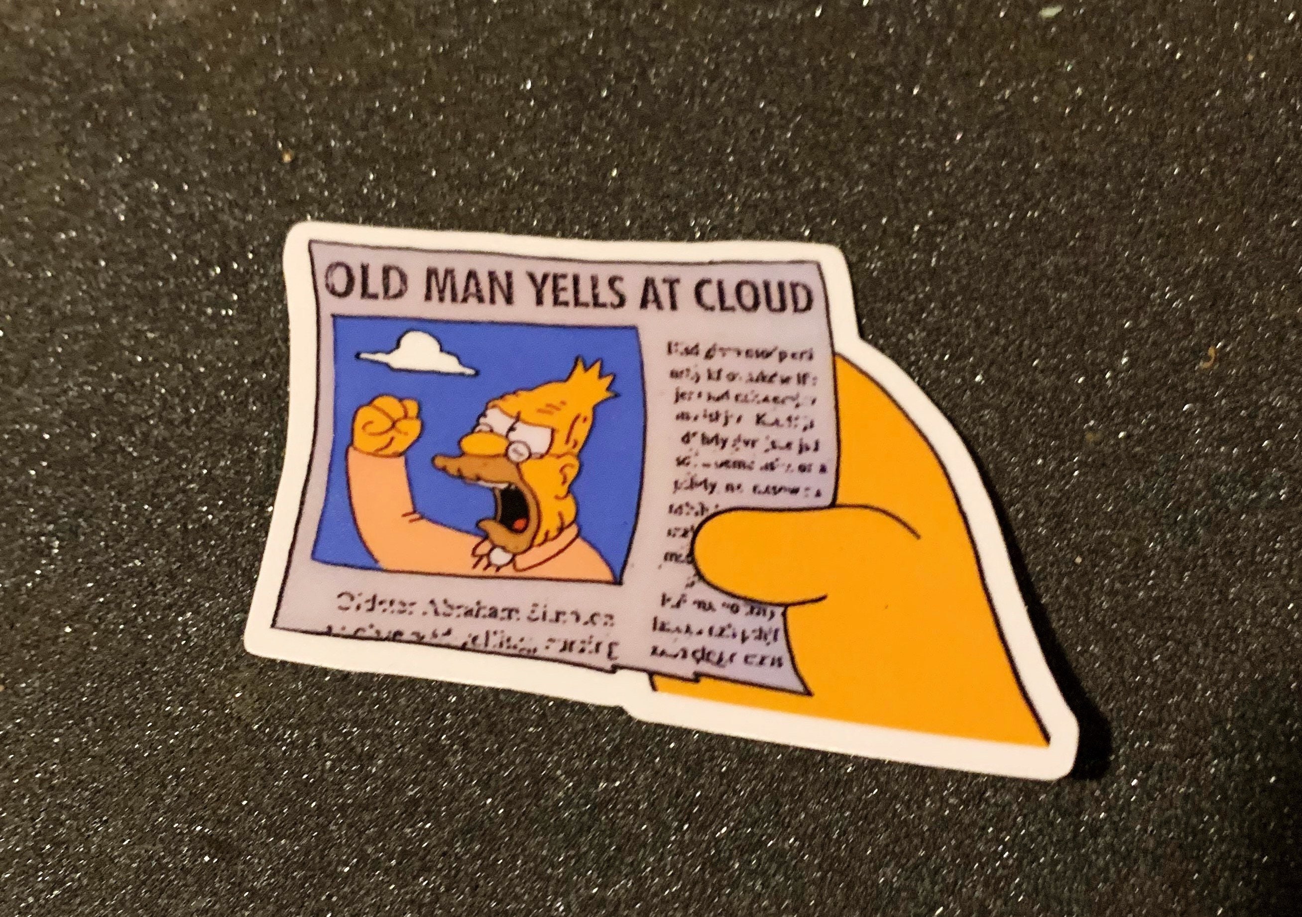 Abe Simpson Old Man Yells At Cloud Vinyl Sticker 100 Etsy UK