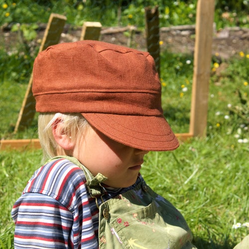 Linen Sun Hat Summer Hat Baby Children Unisex With Neck Etsy