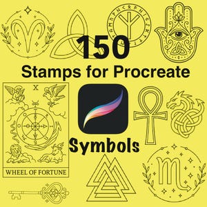 Procreate Stamps Brush Set: 150 Mystical, Tarot, Chakra Designs