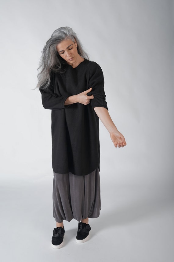 Black tunic sweater dress deals