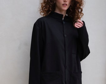 Shirt Cut Oversize Jacket, Elegant Unisex Cotton Jacket, 100% Cotton Womens Jacket,  , Slow fashion, Japanese  Jacket, All season Jacket