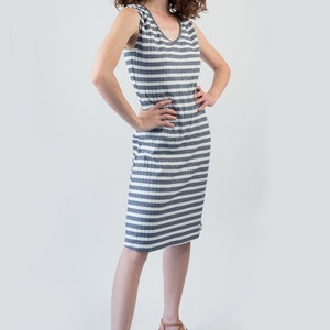 Gestreepte Womens Jurk Mouwloze Jurk Zomerjurk Knie Zomerjurk Minimalistische Zomerjurk