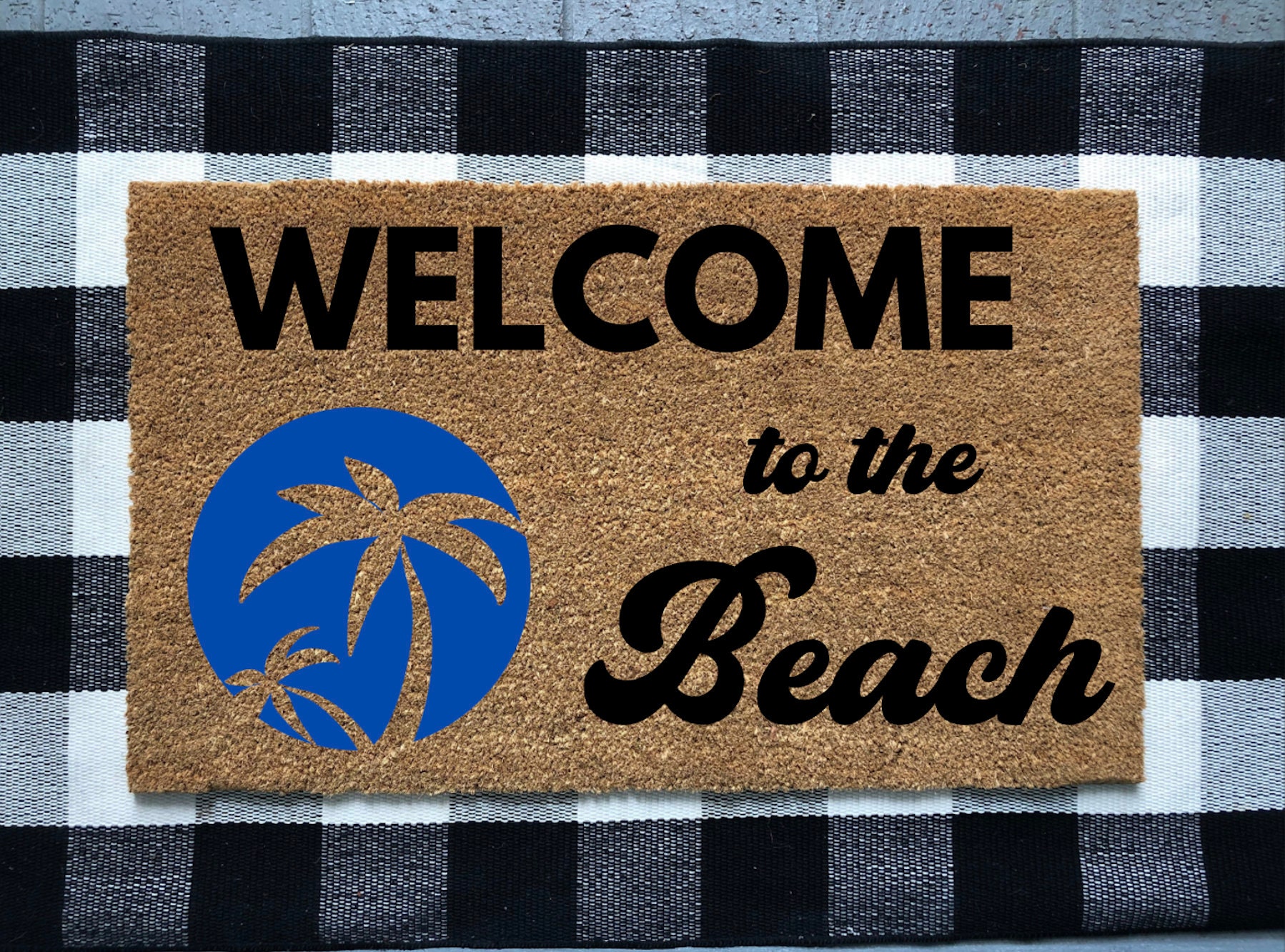 Beach house Doormat Mat Outdoor Coir Mat Front Etsy