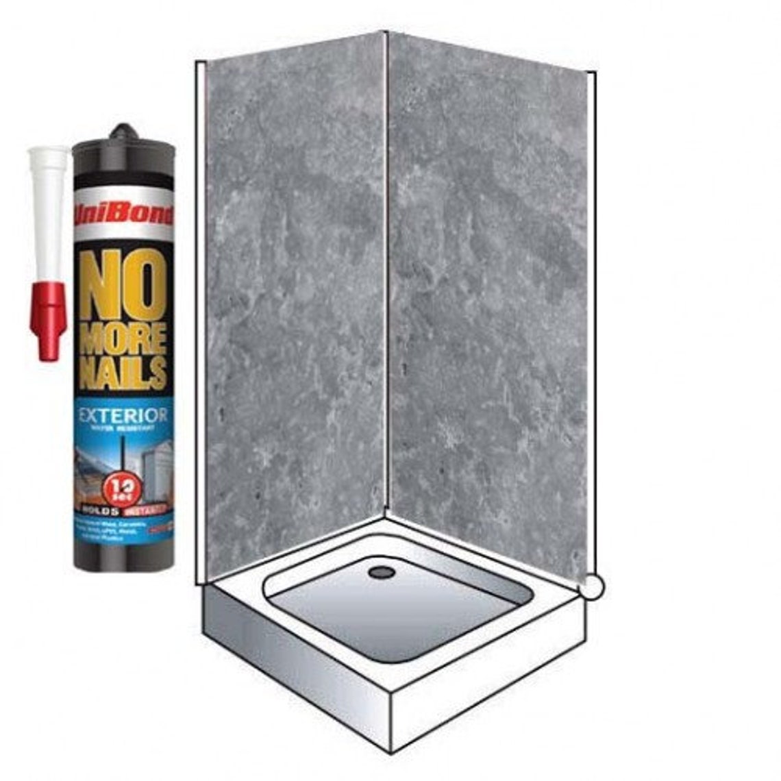 Grey Metalic Shower Wall Panels Kit 1000MM X 2.4m X 10mm 2 Etsy UK