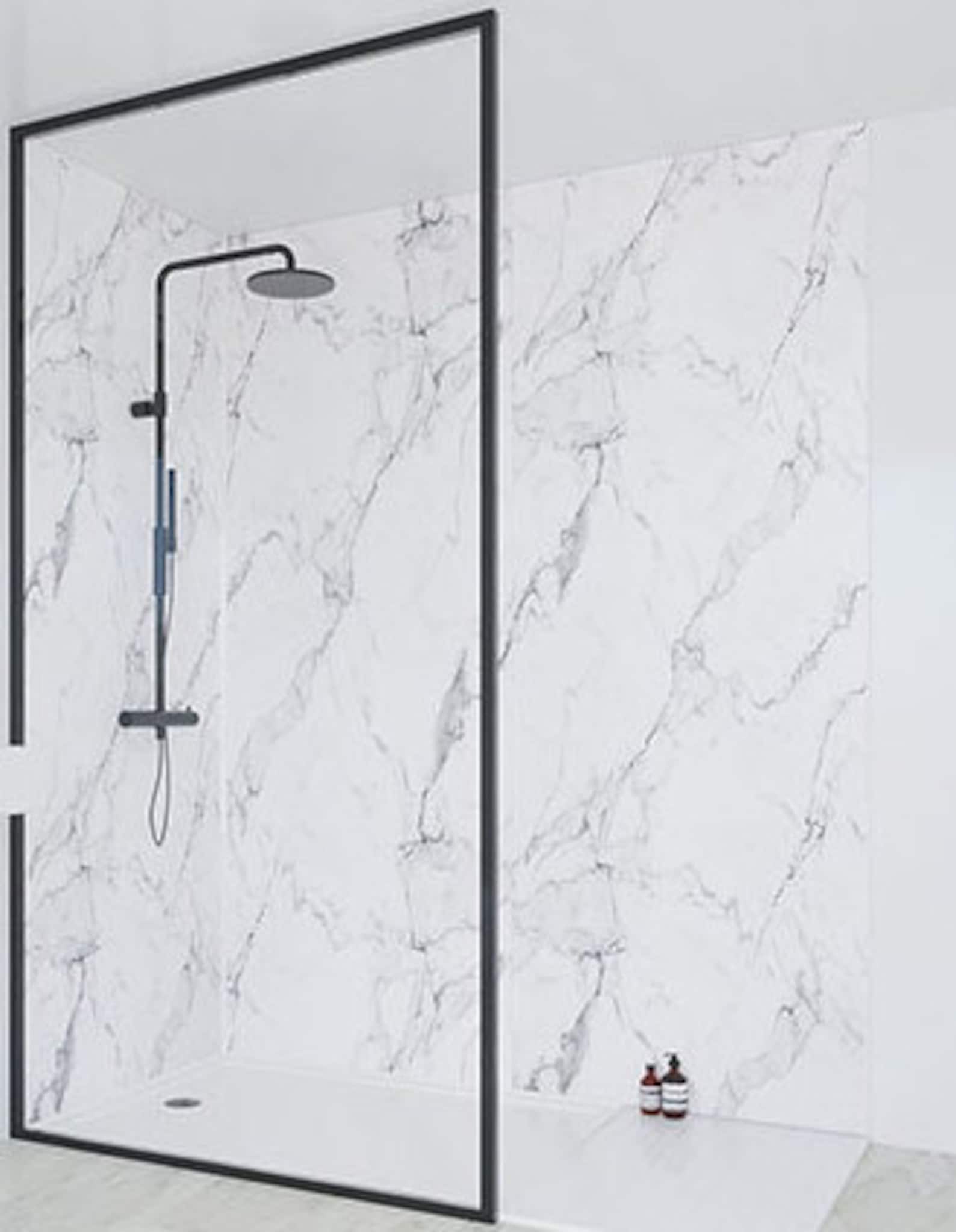 White Marble 1000MM X 2.4m Shower Wall Panels Wet Wall Panels Etsy