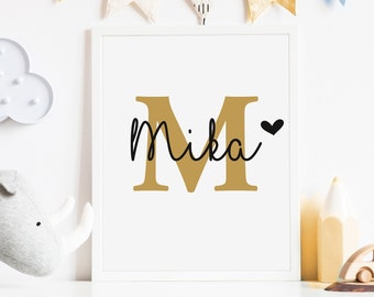 Name poster boy or girl | Gift for birth baptism | Birth Poster | babies | Posters | Nursery Picture | Personalized wall decoration