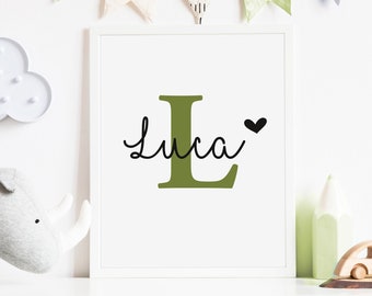 Name poster boy or girl | Gift for birth baptism | Birth Poster | babies | Posters | Nursery Picture | Personalized wall decoration