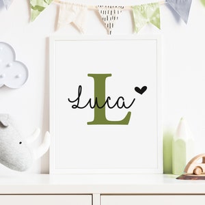 Namensposter Junge oder Mädchen | Geschenk zur Geburt Taufe | Geburtsposter | Baby | Poster | Kinderzimmer Bild | Wanddeko personalisiert