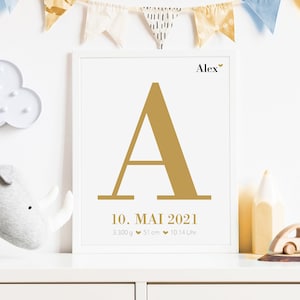 Geburtsposter Junge oder Mädchen | Geschenk zur Geburt Taufe | Namensposter | Baby | Poster | Kinderzimmer Bild | Wanddeko personalisiert