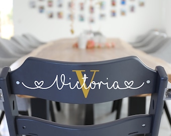 Personalized high chair decal | name stickers | two tone