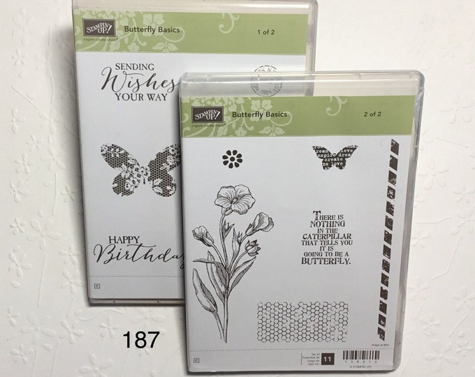 STAMPIN' UP! Butterfly Basics Volume 1 and 2 Red Rubber Stamps Mount ...