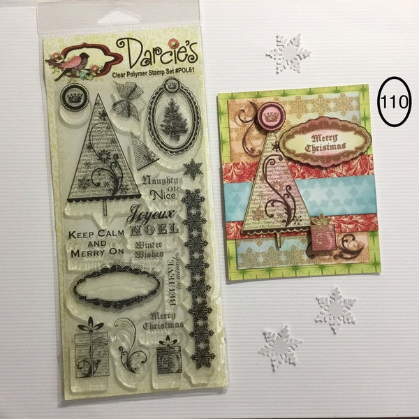 CHRISTMAS clear Stamps set. DARCIE'S. Unmounted Clear Stamps. Joyeux Noel