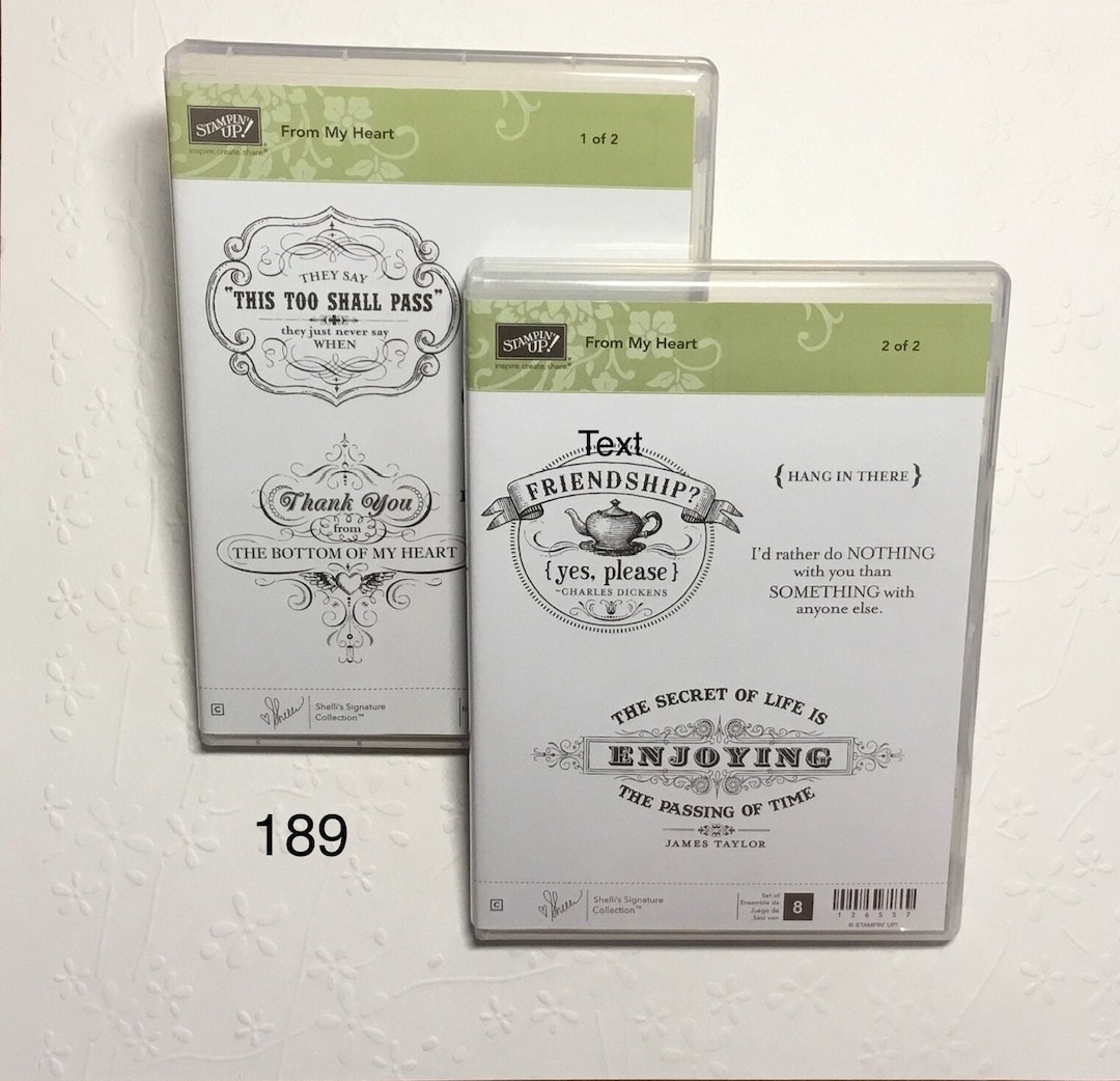 STAMPIN' UP! From My Heart Volume 1 and 2 Red Rubber Stamps Mount Set ...