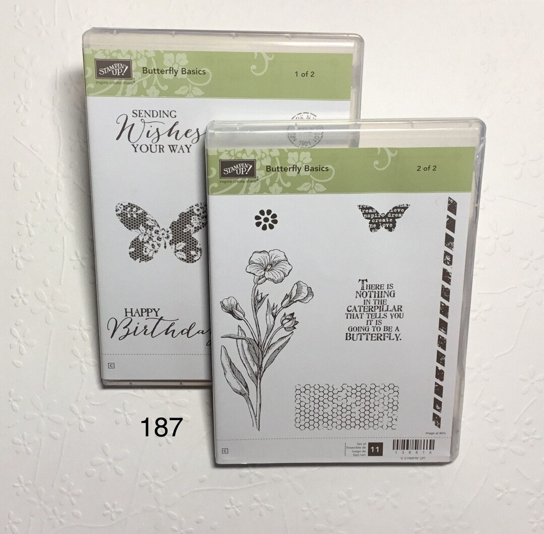 STAMPIN' UP! Butterfly Basics Volume 1 and 2 Red Rubber Stamps Mount ...