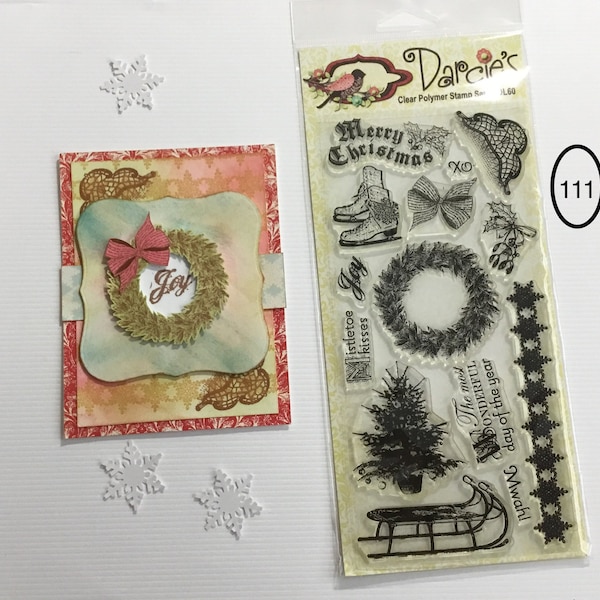 CHRISTMAS clear Stamps set. DARCIE'S. Unmounted Clear Stamps. Mistletoe Kisses