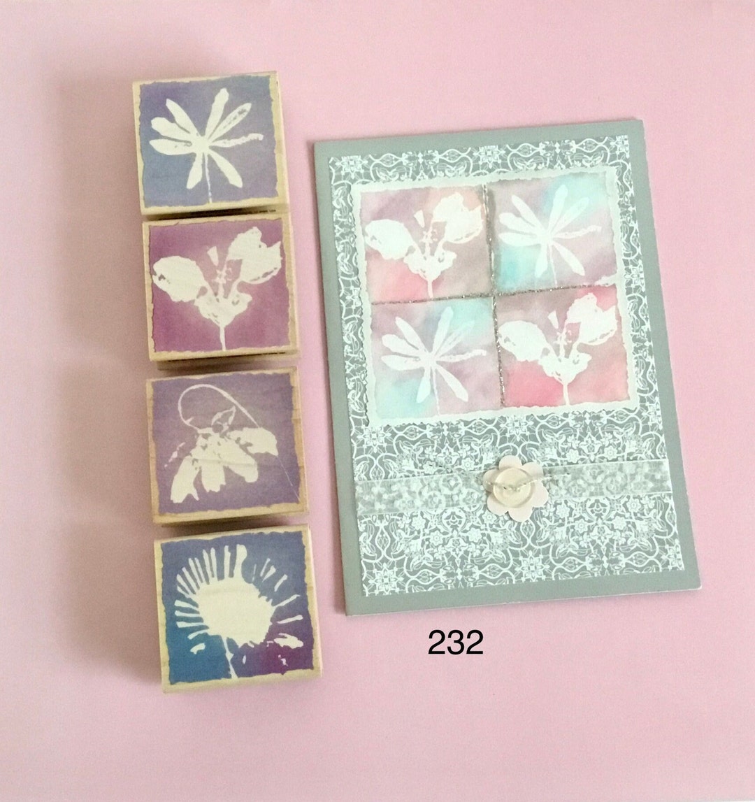 HERO ARTS FLOWERS Rubber Stamp Sets pastel Petals Wood Mounted. Set of ...