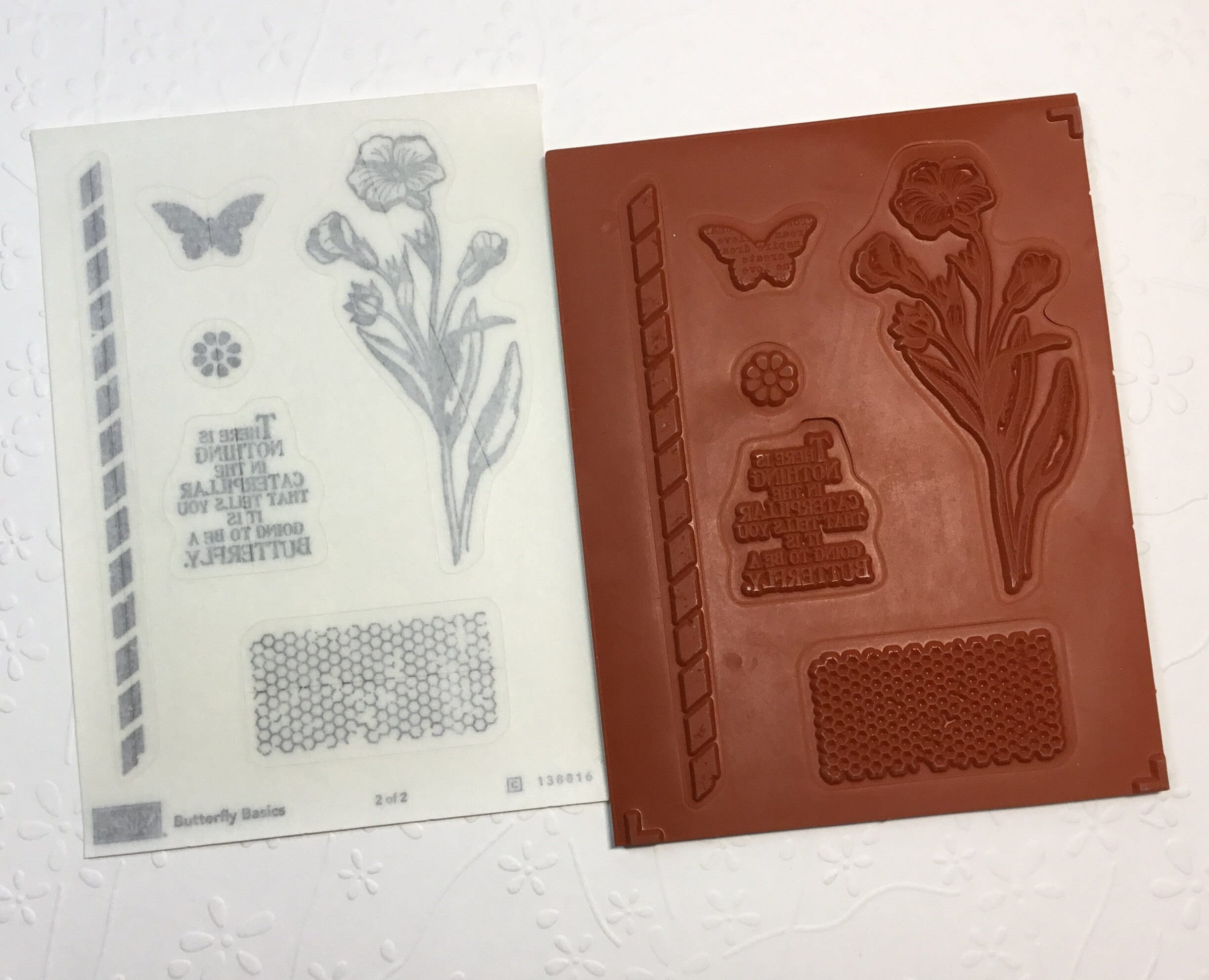 STAMPIN' UP! Butterfly Basics Volume 1 and 2 Red Rubber Stamps Mount ...