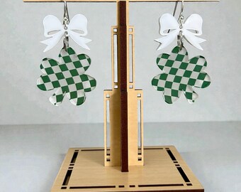 Shamrock Earrings, St. Patrick's Day Jewelry, Kiss Me I'm Irish