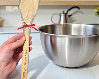 Funny Wooden Spoon; Bout to Stir Up Some Sh*t Engraved