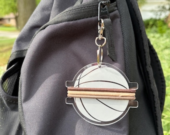 Basketball Bag Tag Hair Tie Holder, Basketball Team Gift