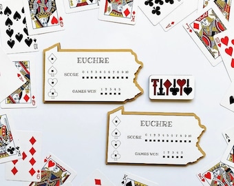 Pennsylvania Euchre Scoreboard Set: Card Game Gift