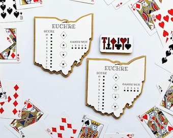 Ohio Euchre Scoreboard Set: Card Game Score Keeper
