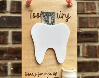 Tooth Doorknob Holder, Personalized Tooth Fairy Pickup, Gift From Parents