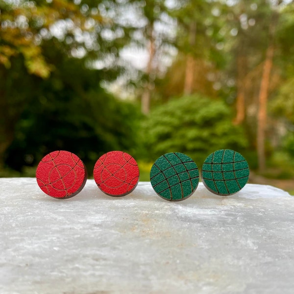 Bocce Ball Earrings, Stud Earrings, Bocce Court, Bocce Ball League, Earrings For Bocce Ball Team