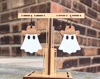 Cowboy Ghost Earrings, Western Halloween, Ber Months