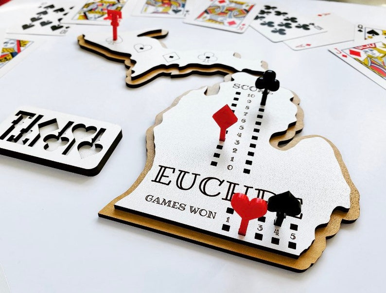 Euchre Scoreboard Michigan Card Game Birthday Gift For Dad Etsy