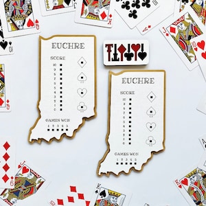 Euchre Scoreboard Set of 2, Indiana Card Game, Birthday Gift For Dad, Father&#39;s Day Gift, Ladies Night, Man Cave Decor, Camping Game
