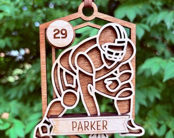 Personalized Sports Ornament, Football, Baseball, Soccer, Volleyball, Lacrosse, Basketball, Hockey, End of Season Gift, Team Banquet