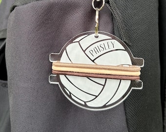 Volleyball Bag Tag Hair Tie Holder, Volleyball Team Gift