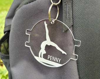Gymnastics Bag Tag Hair Tie Holder, Gymnastic Team Gift