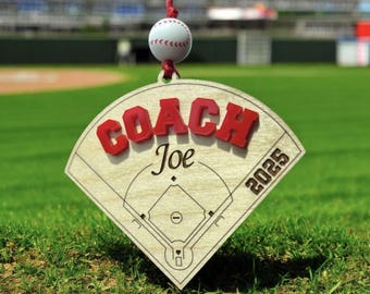Personalized Baseball Coach Ornament