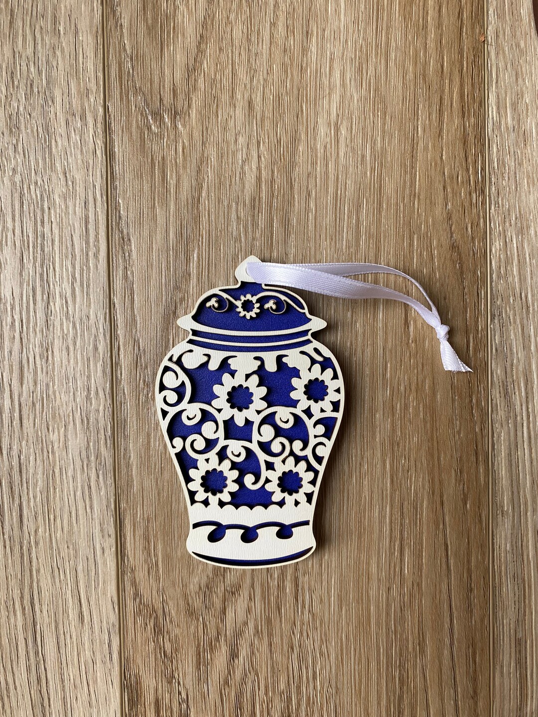 Ginger Jar Ornament Blue and White Ginger Jar Christmas Etsy