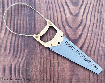 Customizable Saw Ornament: Handyman Gift, Tool Font