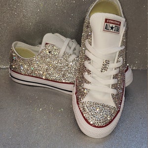 Rhinestone converse sneakers, bling bedazzeled sneakers(Please be sure of size before purchasing because we don't give refunds or exchanges)