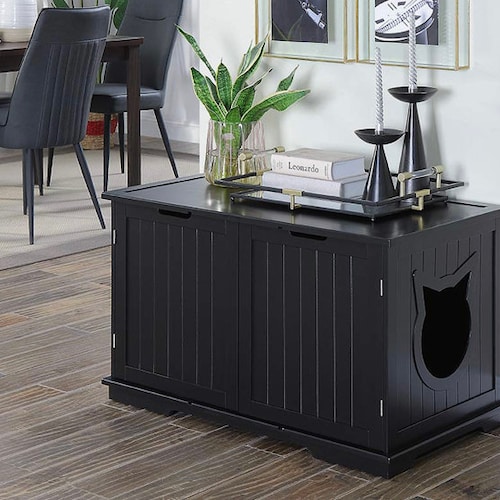 Cat Washroom Storage Bench Litter Box Cover With Sturdy Etsy