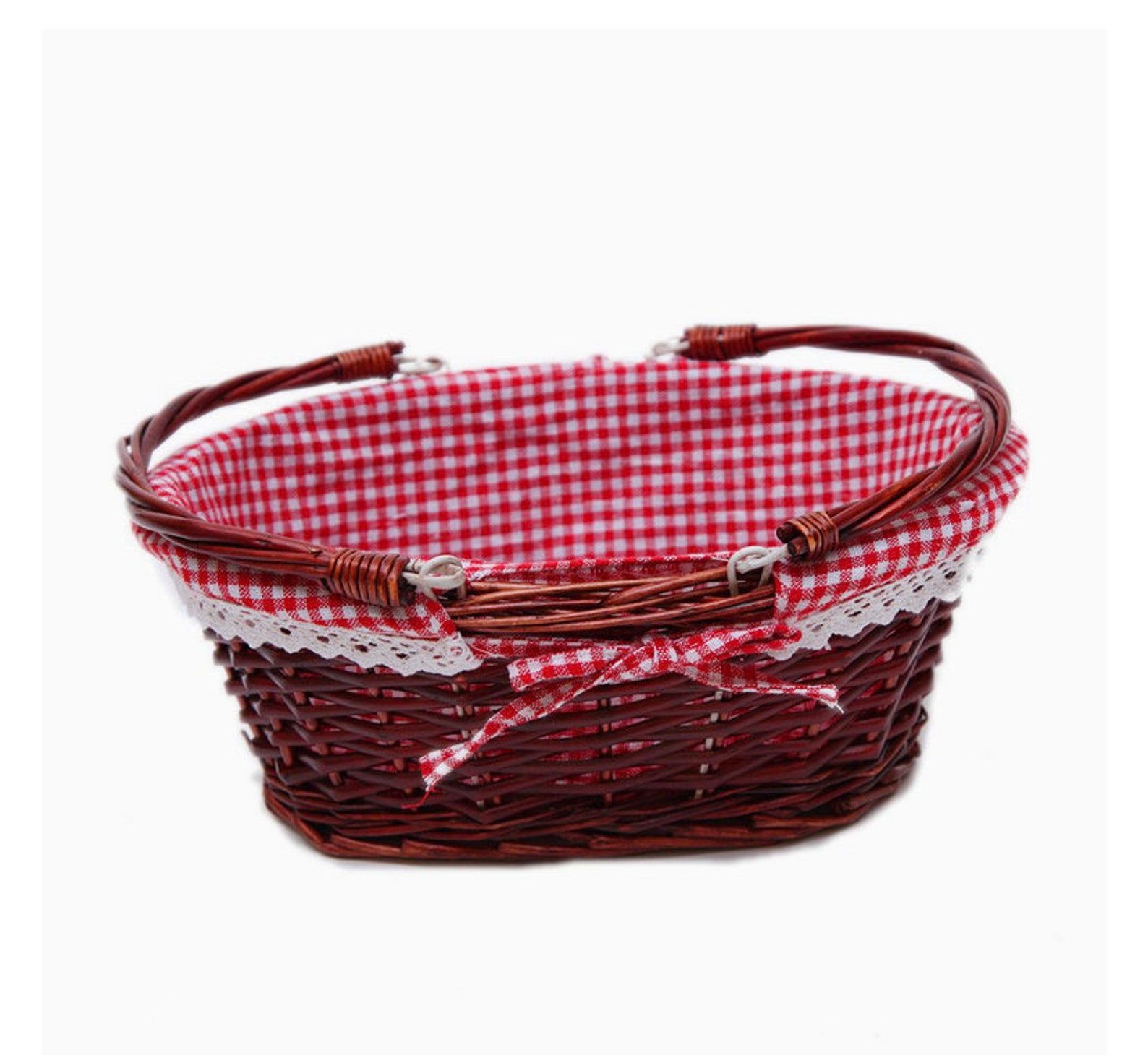 Wicker Basket Gift Baskets Empty Oval Willow Woven Picnic Etsy