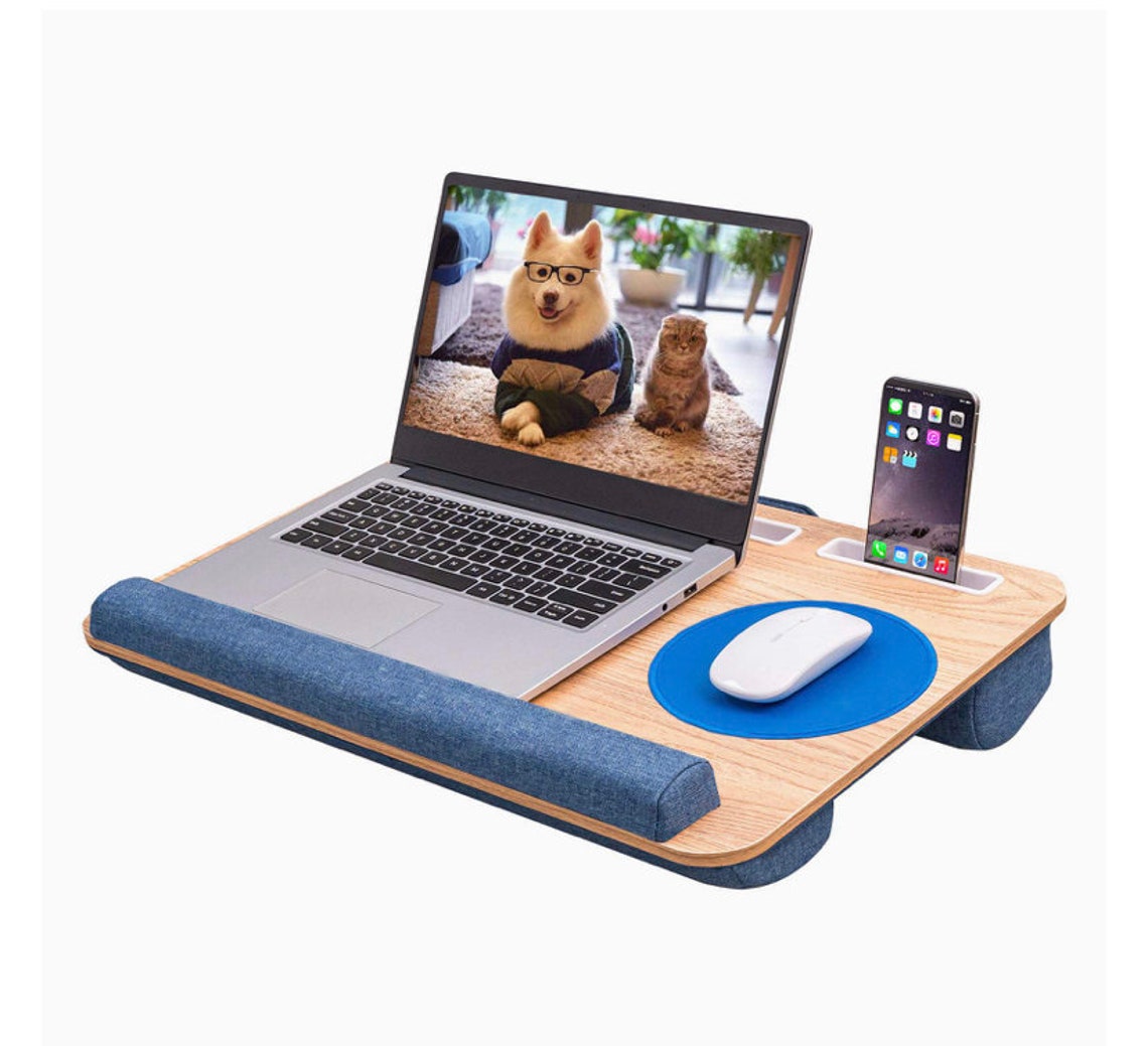 Home office lap desk with cushion portable laptop desk tray etsy