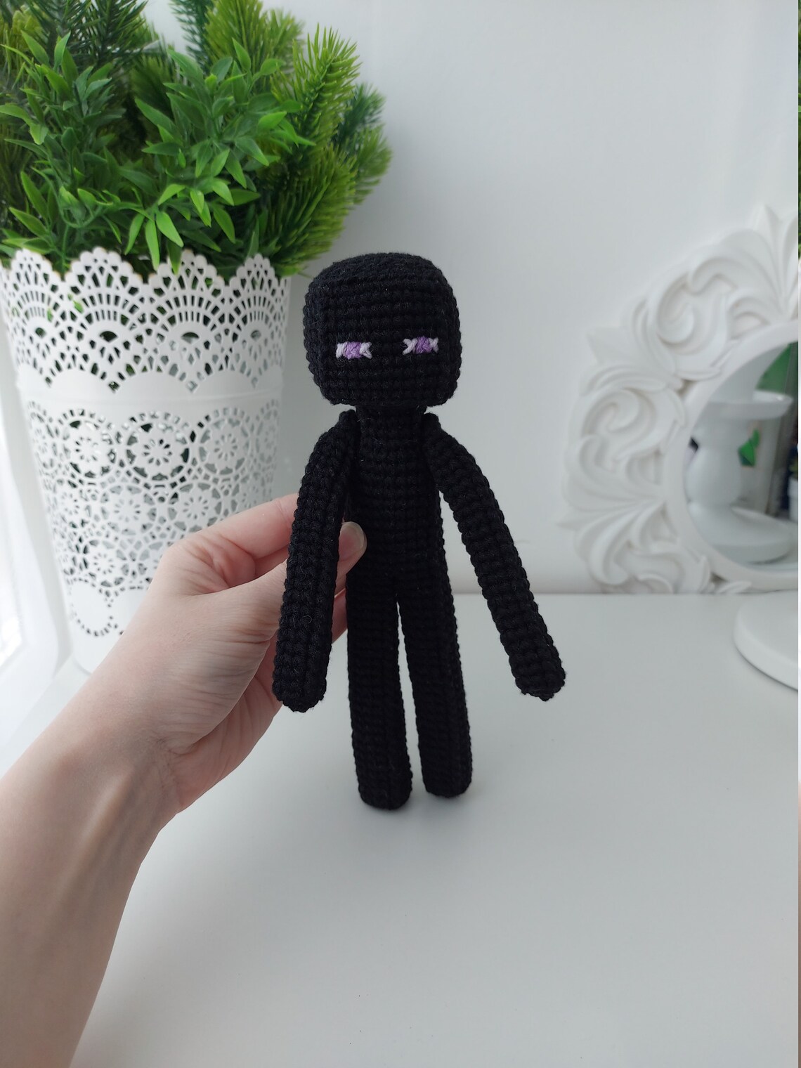 Crochet Enderman Minecraft enderman Minecraft personaje | Etsy