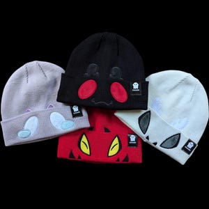 Cryptid Satin Lined Beanie by Evkami, Mothman, Deerman, Jersey Devil, Squonk
