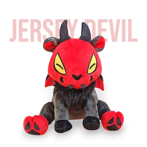 Jersey Devil plush, cute, goth, original art, indie plush, cryptid, creepypasta