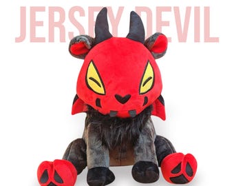 Jersey Devil Plush, Cute Goth Cryptid, Original Art