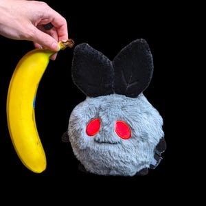 Mothboi plush, mothman, kawaii, cute, moth, goth, original art, indie plush, cryptid, creepypasta