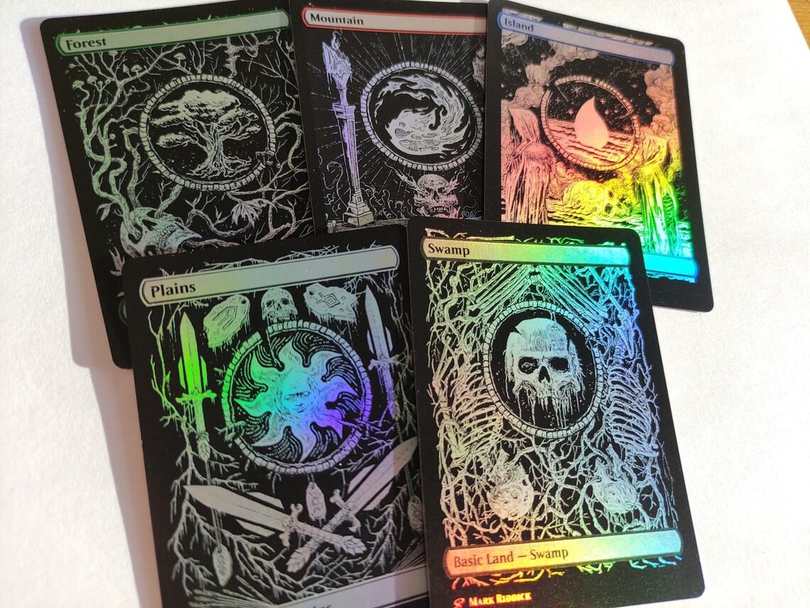 10 FOIL Basic Lands ZELDA Secret EDH cards sleeves deck box Etsy