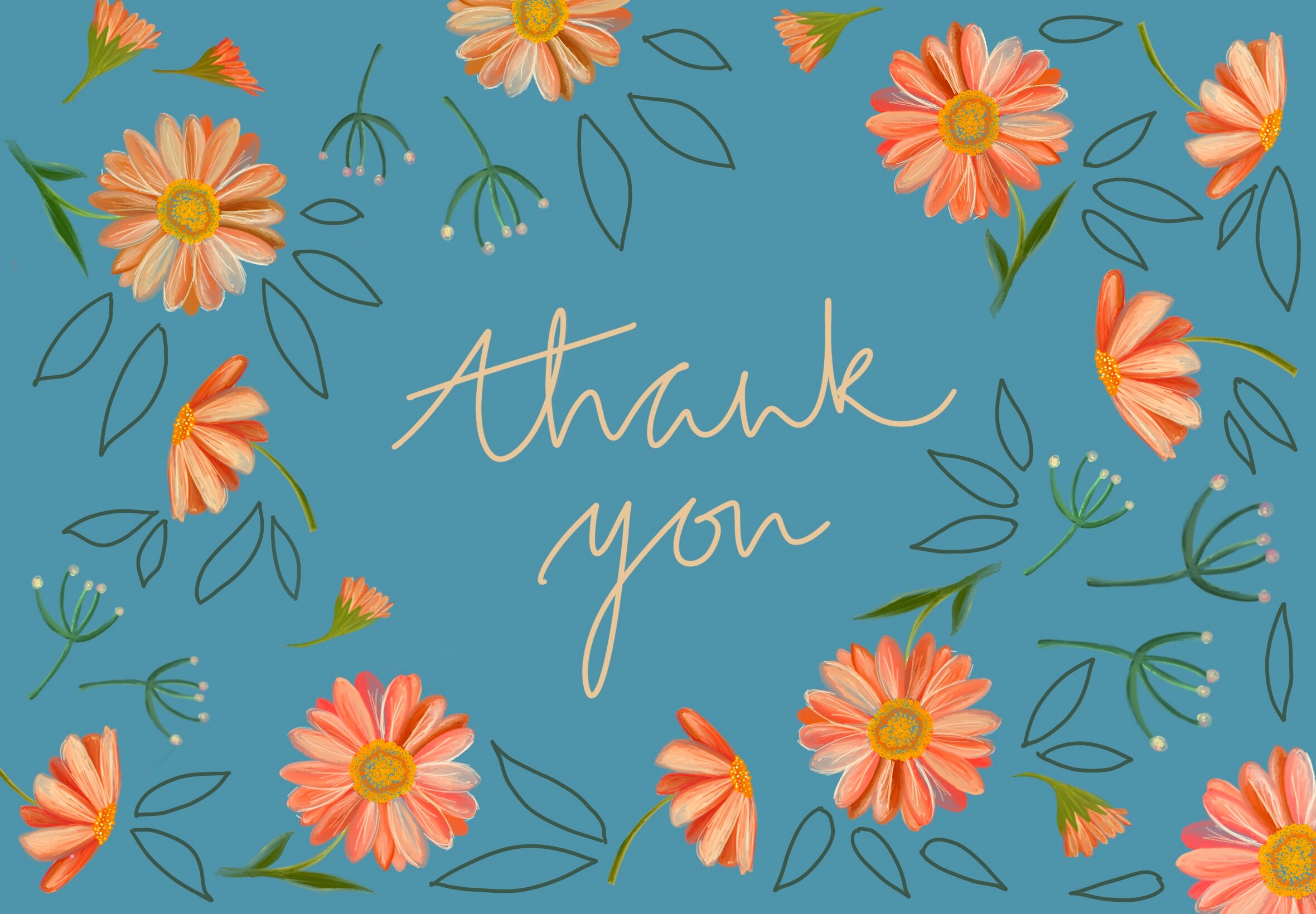 Thankyou Hand Designed Sustainably Sourced Cards. Set of 4 Etsy